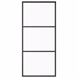 vidaXL Sliding Door Barn Door Sliding Door Panel ESG Glass and Aluminium Black