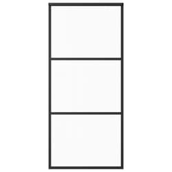 vidaXL Sliding Door Barn Door Sliding Door Panel ESG Glass and Aluminium Black
