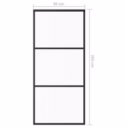 vidaXL Sliding Door Barn Door Sliding Door Panel ESG Glass and Aluminium Black