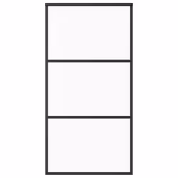 vidaXL Sliding Door Barn Door Sliding Door Panel ESG Glass and Aluminium Black