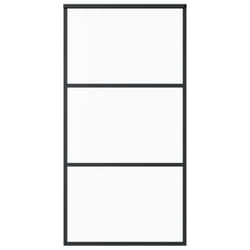 vidaXL Sliding Door Barn Door Sliding Door Panel ESG Glass and Aluminium Black