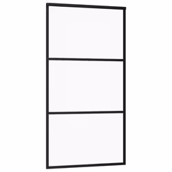 vidaXL Sliding Door Barn Door Sliding Door Panel ESG Glass and Aluminium Black