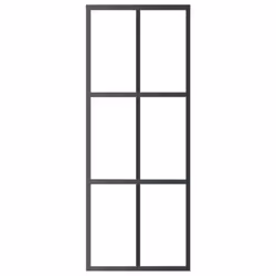 vidaXL Sliding Door Barn Door Sliding Door Panel ESG Glass and Aluminium Black