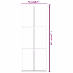 vidaXL Sliding Door Barn Door Sliding Door Panel ESG Glass and Aluminium Black - Additional view 5