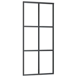 vidaXL Sliding Door Barn Door Sliding Door Panel ESG Glass and Aluminium Black