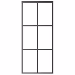 vidaXL Sliding Door Barn Door Sliding Door Panel ESG Glass and Aluminium Black