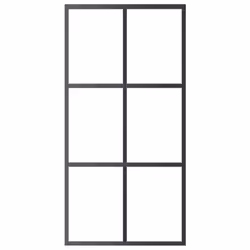 vidaXL Sliding Door Barn Door Sliding Door Panel ESG Glass and Aluminium Black - Additional view 2