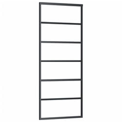 vidaXL Sliding Door Barn Door Sliding Door Panel ESG Glass and Aluminium Black