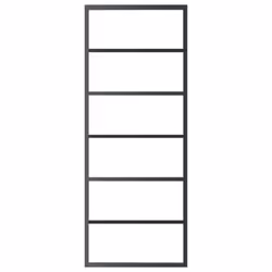 vidaXL Sliding Door Barn Door Sliding Door Panel ESG Glass and Aluminium Black