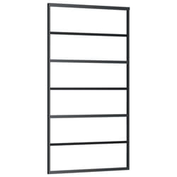 vidaXL Sliding Door Barn Door Sliding Door Panel ESG Glass and Aluminium Black
