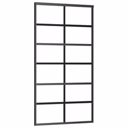 vidaXL Sliding Door Barn Door Sliding Door Panel ESG Glass and Aluminium Black