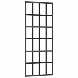vidaXL Sliding Door Barn Door Sliding Door Panel ESG Glass and Aluminium Black