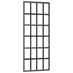 vidaXL Sliding Door Barn Door Sliding Door Panel ESG Glass and Aluminium Black