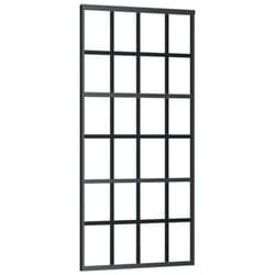 vidaXL Sliding Door Barn Door Sliding Door Panel ESG Glass and Aluminium Black