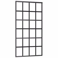 vidaXL Sliding Door Barn Door Sliding Door Panel ESG Glass and Aluminium Black