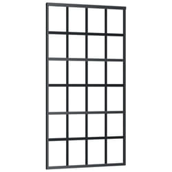 vidaXL Sliding Door Barn Door Sliding Door Panel ESG Glass and Aluminium Black