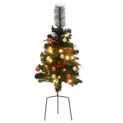 vidaXL Artificial Pathway Pre-lit Christmas Tree Artificial Tree 2 pcs PVC