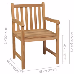 VidaXL 3073001 outdoor chair Terrace Teak Brown - Additional view 5