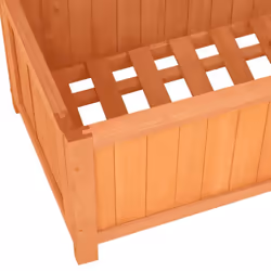 vidaXL Solid Firwood Garden Trellis Planter Brown Patio Flower Box Raised Bed - Additional view 5