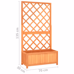 vidaXL Solid Firwood Garden Trellis Planter Brown Patio Flower Box Raised Bed - Additional view 6