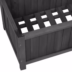 vidaXL Solid Firwood Garden Trellis Planter Black Patio Flower Box Raised Bed - Additional view 5