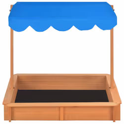 vidaXL Firwood Sandbox with Adjustable Roof Outdoor Wooden Playhouse Sandpit - Additional view 4