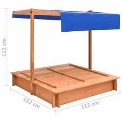 vidaXL Firwood Sandbox with Roof Patio Kids Children Sandpit Garden Playhouse - Additional view 7