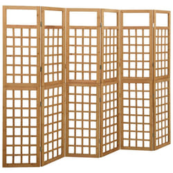 vidaXL Solid Fir Wood 6-Panel Room Divider/Trellis Wooden Patio Plant Support