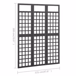 vidaXL Solid Fir Wood 3-Panel Room Divider/Trellis Black Patio Privacy Screen