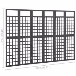 vidaXL Solid Fir Wood 6-Panel Room Divider/Trellis Black Patio Privacy Screen - Additional view 5