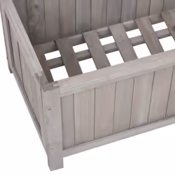 vidaXL Solid Firwood Garden Trellis Planter Grey Outdoor Flower Box Raised Bed - Additional view 5