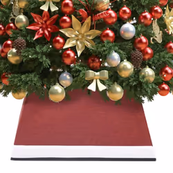 vidaXL Christmas Tree Skirt Red & White Tree Ornament Decoration Base Cover