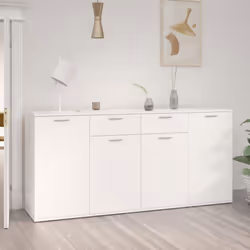 vidaXL Sideboard White Engineered Wood Storage Cupboard Indoor Furniture Set