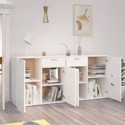 vidaXL Sideboard White Engineered Wood Storage Cupboard Indoor Furniture Set