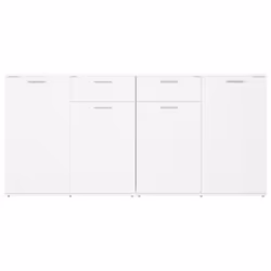 vidaXL Sideboard White Engineered Wood Storage Cupboard Indoor Furniture Set - Additional view 5