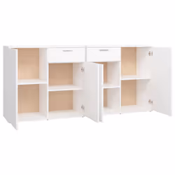 vidaXL Sideboard White Engineered Wood Storage Cupboard Indoor Furniture Set - Additional view 7