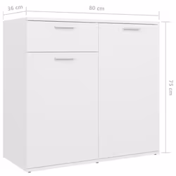 vidaXL Sideboard White Engineered Wood Storage Cupboard Indoor Furniture Set - Additional view 8