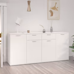 vidaXL Sideboard High Gloss White Engineered Wood Storage Cupboard Furniture