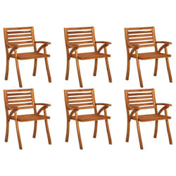 vidaXL6x Solid Acacia Wood Garden Chairs Outdoor Seating Dining Armchairs