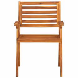 vidaXL6x Solid Acacia Wood Garden Chairs Outdoor Seating Dining Armchairs