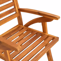vidaXL6x Solid Acacia Wood Garden Chairs Outdoor Seating Dining Armchairs - Additional view 5
