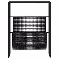 vidaXL Magazine Rack Black Steel Bedroom Storage Unit Bookcase Book Cabinet - Additional view 2