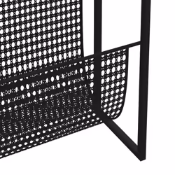 vidaXL Magazine Rack Black Steel Bedroom Storage Unit Bookcase Book Cabinet - Additional view 5