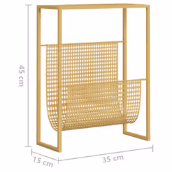 vidaXL Magazine Rack Gold Steel Bedroom Storage Unit Bookcase Book Cabinet - Additional view 11