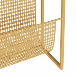 vidaXL Magazine Rack Gold Steel Bedroom Storage Unit Bookcase Book Cabinet - Additional view 4