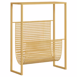 vidaXL Magazine Rack Gold Steel Bedroom Storage Unit Bookcase Book Cabinet - Additional view 6