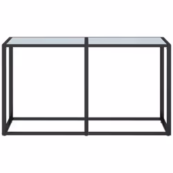 vidaXL Console Table White Marble Tempered Glass Home End Hall Porch Table - Additional view 2