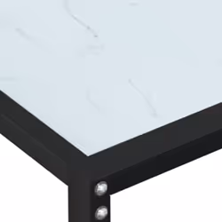 vidaXL Console Table White Marble Tempered Glass Home End Hall Porch Table - Additional view 5