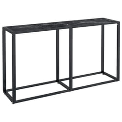 vidaXL Console Table Black Marble Tempered Glass Home End Hall Porch Table