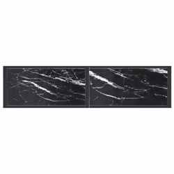 vidaXL Console Table Black Marble Tempered Glass Home End Hall Porch Table - Additional view 4